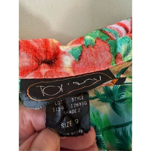 Tomboy Vintage 90’s Women’s Green Tropical Print Button-Down Shirt Size M - Picture 6 of 7